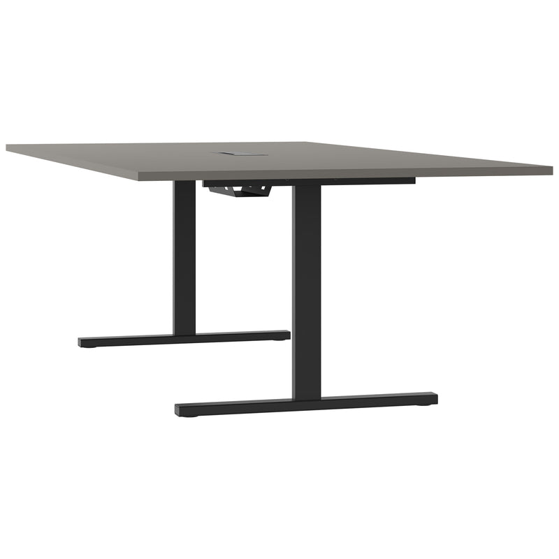 T-EASY Konferenztisch | 2400 x 1200 mm (10 - 12 Personen), elektrifiziert, Cubanitgrau - 25 Main Image