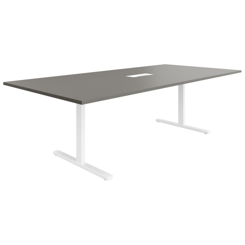 T-EASY Konferenztisch | 2400 x 1200 mm (10 - 12 Personen), elektrifiziert, Cubanitgrau - 8 Main Image