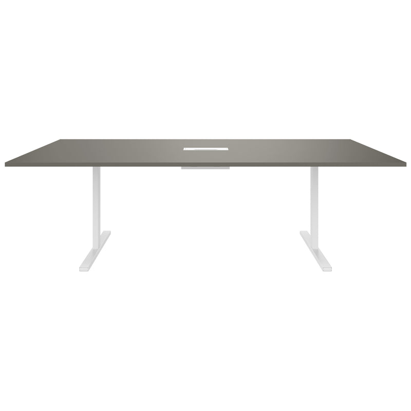 T-EASY Konferenztisch | 2400 x 1200 mm (10 - 12 Personen), elektrifiziert, Cubanitgrau - 9 Main Image