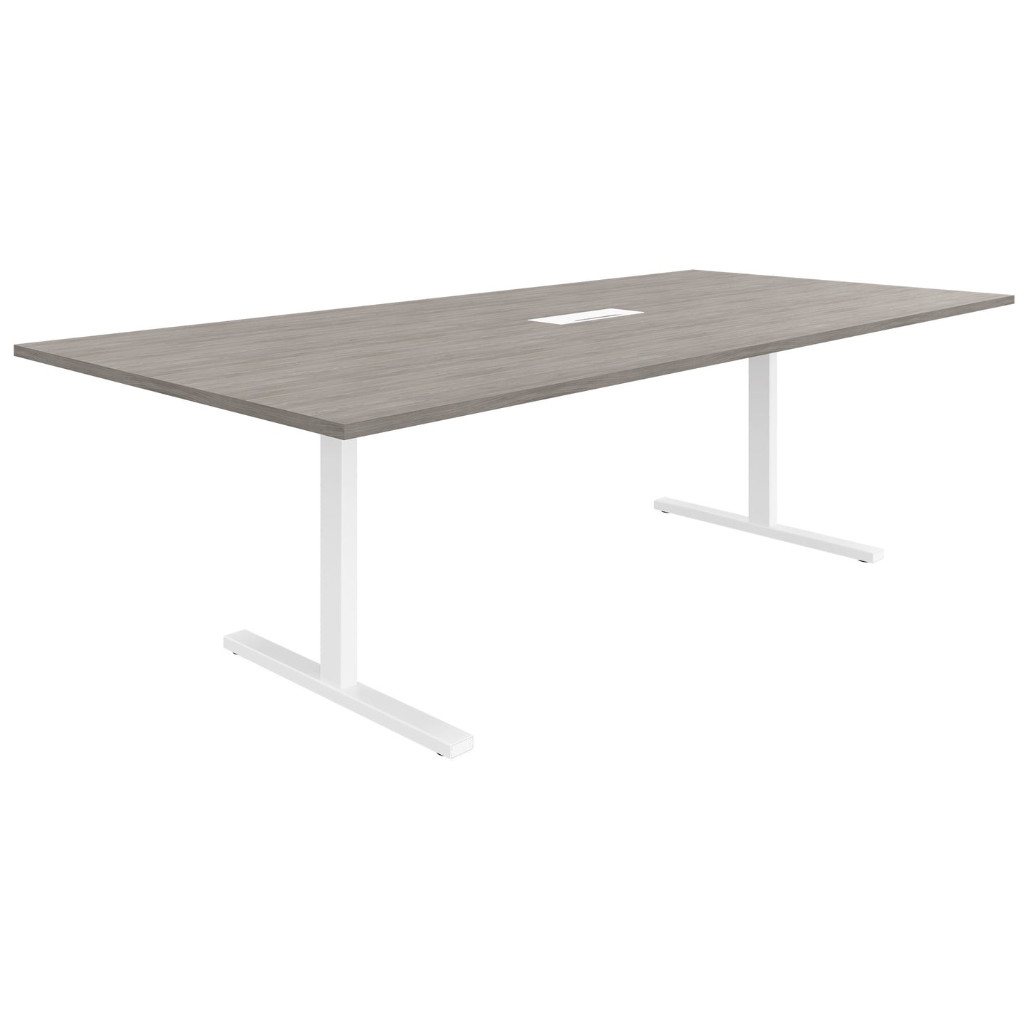T-EASY Tableau de conférence | 2400 x 1200 mm (10 - 12 personnes), électrifié, gris de chêne nord