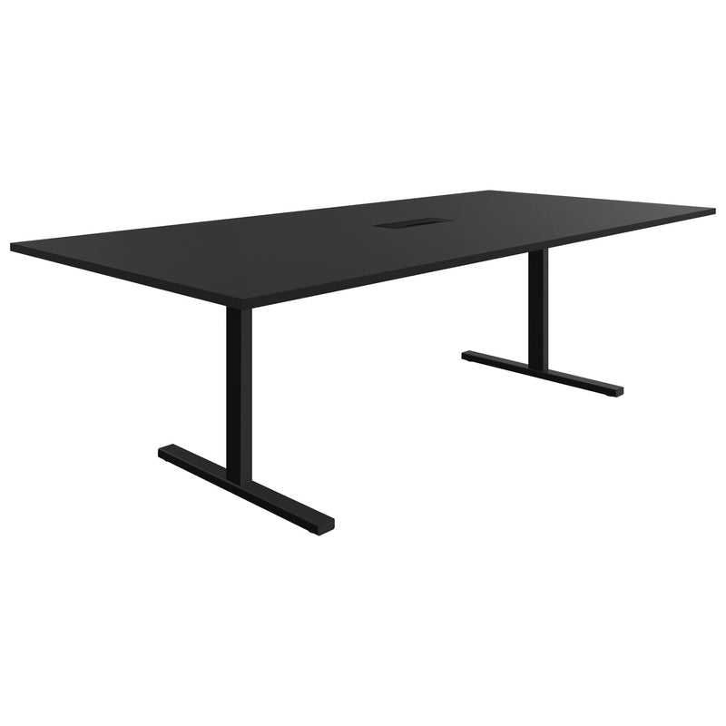 T-EASY Table de conférence | 2400 x 1200 mm (10 - 12 personnes), électrifié, noir  - 1 Main Image