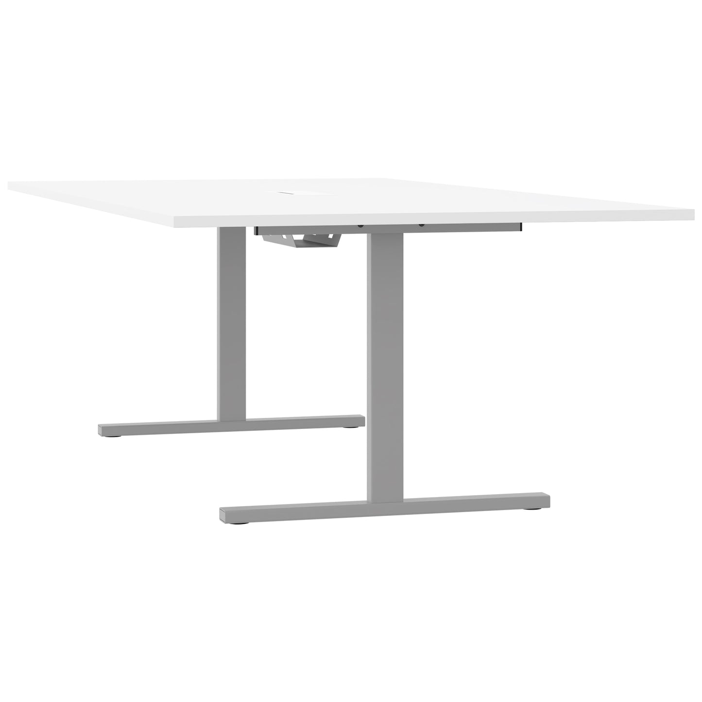 T-EASY Konferenztisch | 2400 x 1200 mm (10 - 12 Personen), elektrifiziert, Weiß