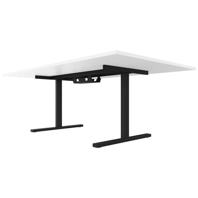 T-EASY Konferenztisch | 2400 x 1200 mm (10 - 12 Personen), elektrifiziert, Weiß - 3 Main Image