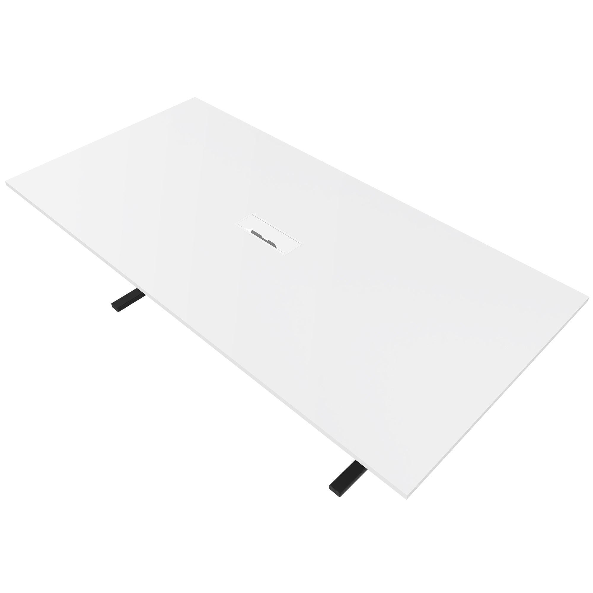 T-sey conference table | 2400 x 1200 mm (10 - 12 people), electrified, white