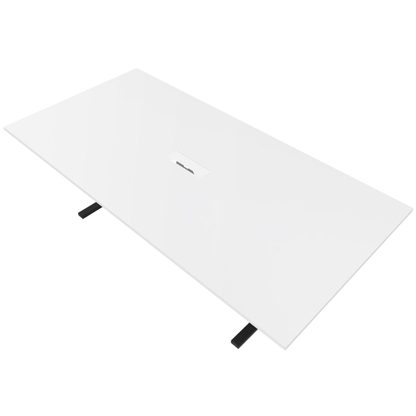 T-sey conference table | 2400 x 1200 mm (10 - 12 people), electrified, white