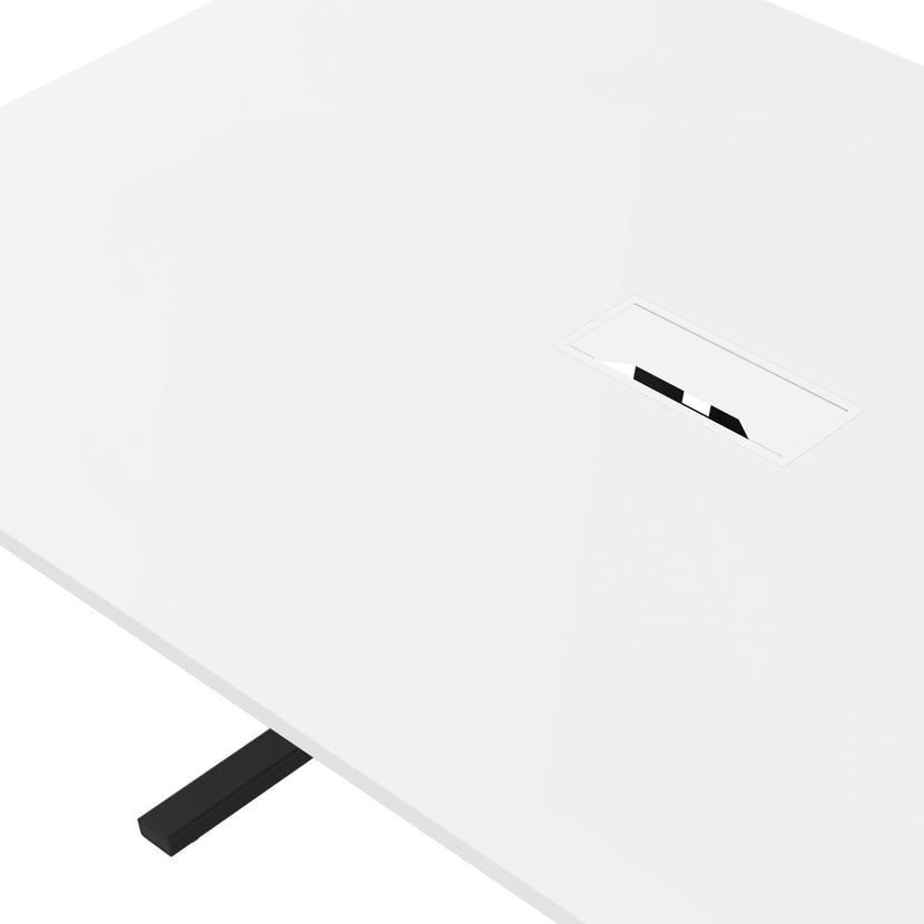 T-sey conference table | 2400 x 1200 mm (10 - 12 people), electrified, white
