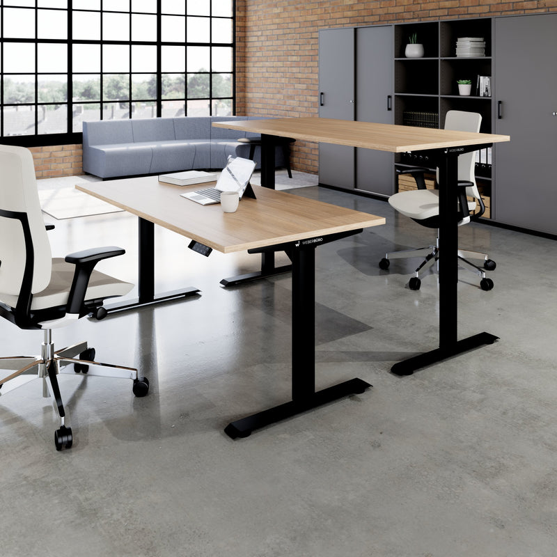 TELDRA Home, 2-motor desk | 1200 - 1600 mm, electrically height adjustable, amber oak - 7 Main Image