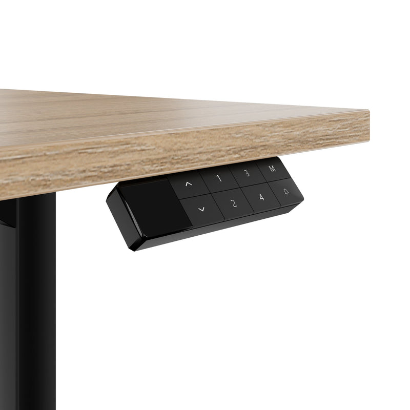 TELDRA Home, 2-motor desk | 1200 - 1600 mm, electrically height adjustable, amber oak - 4 Main Image