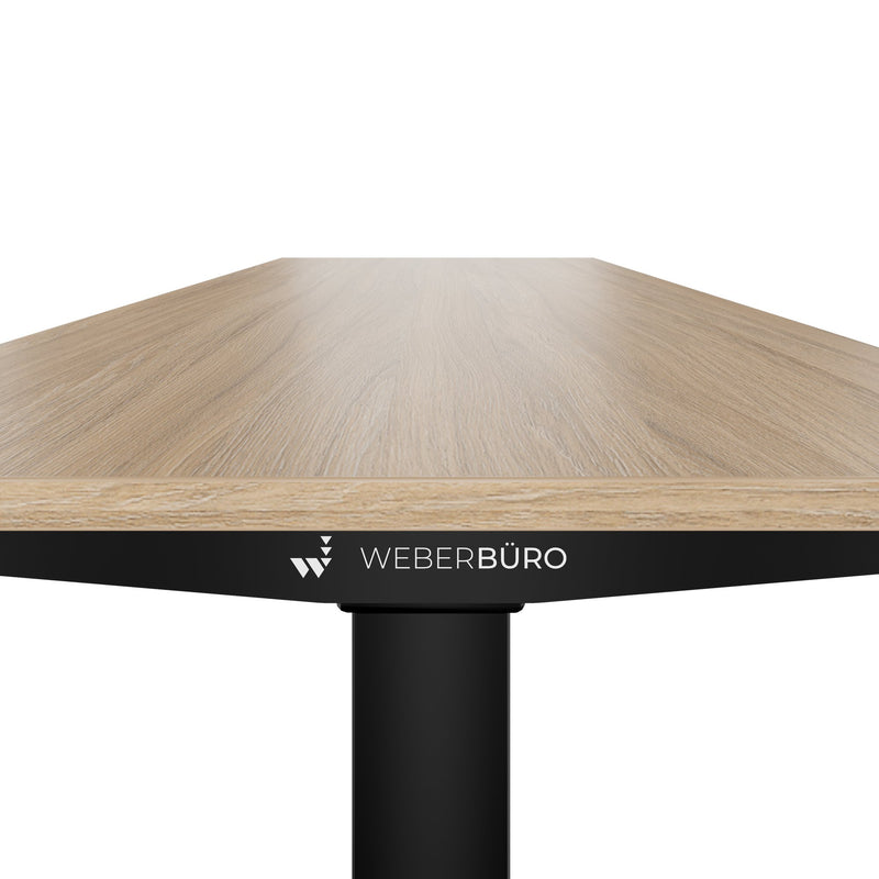 TELDRA Home, 2-motor desk | 1200 - 1600 mm, electrically height adjustable, amber oak - 5 Main Image