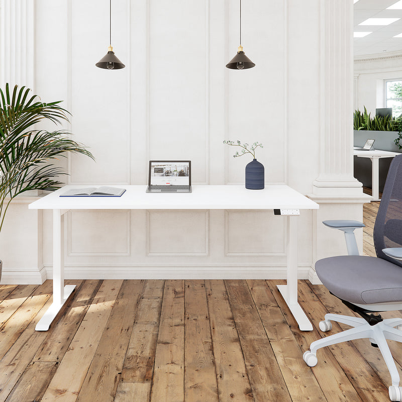 TELDRA Home, 2-motor desk | 1200 - 1600 mm, electrically height adjustable, white - 7 Main Image