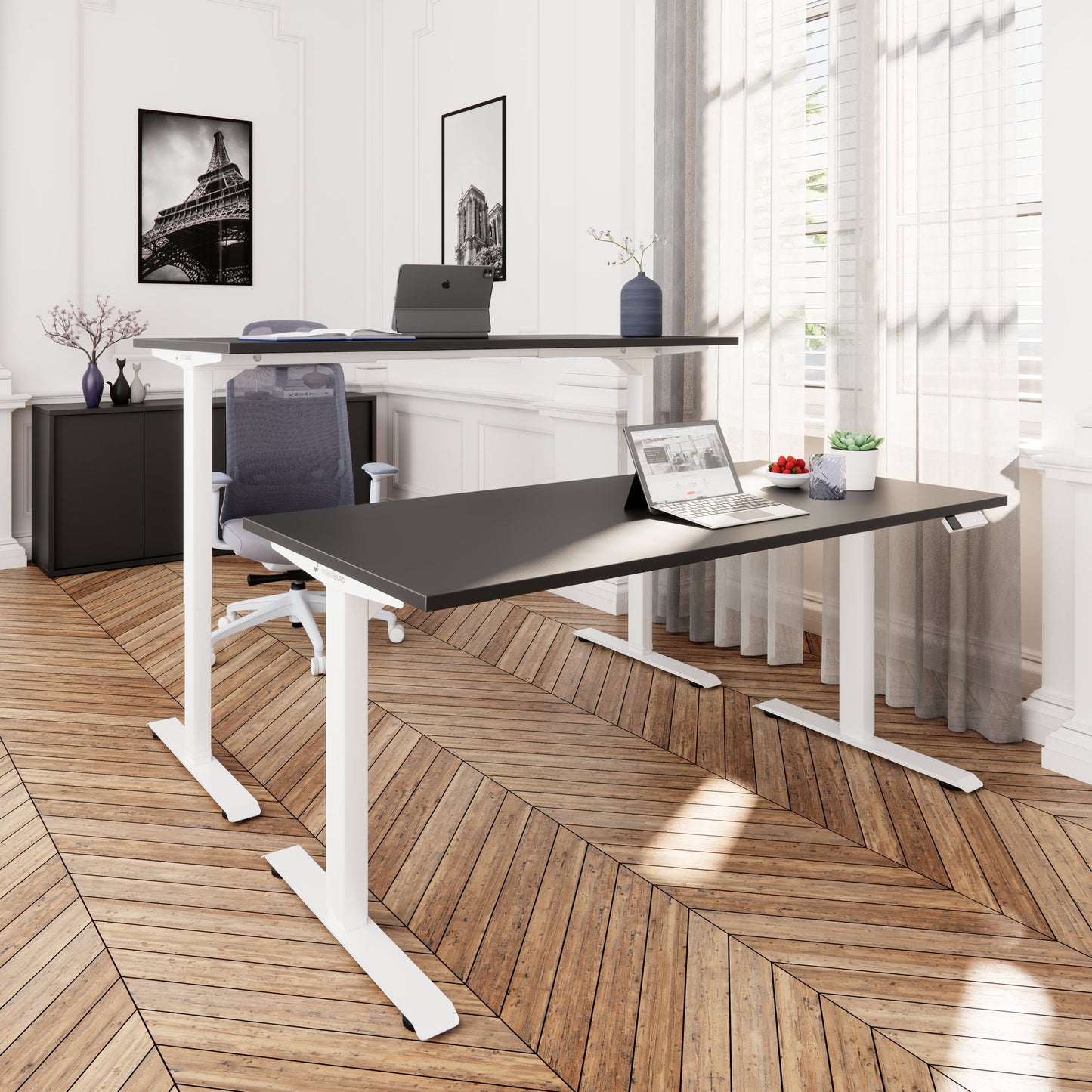 TELDRA Home, 2-motor desk | 1600 x 800 mm, electrically height adjustable, anthracite