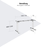 TELDRA Home Motor table frame | 1000 - 1750 mm, electrically height adjustable