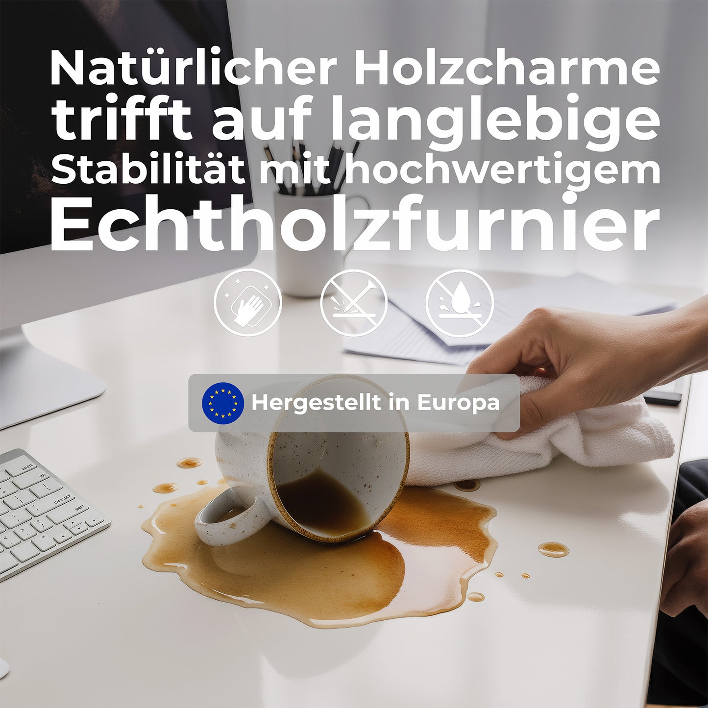 TELDRA Office, Desk a 2 motori | 1600 - 1800 x 800 mm, regolabile in altezza elettricamente, vera quercia in legno