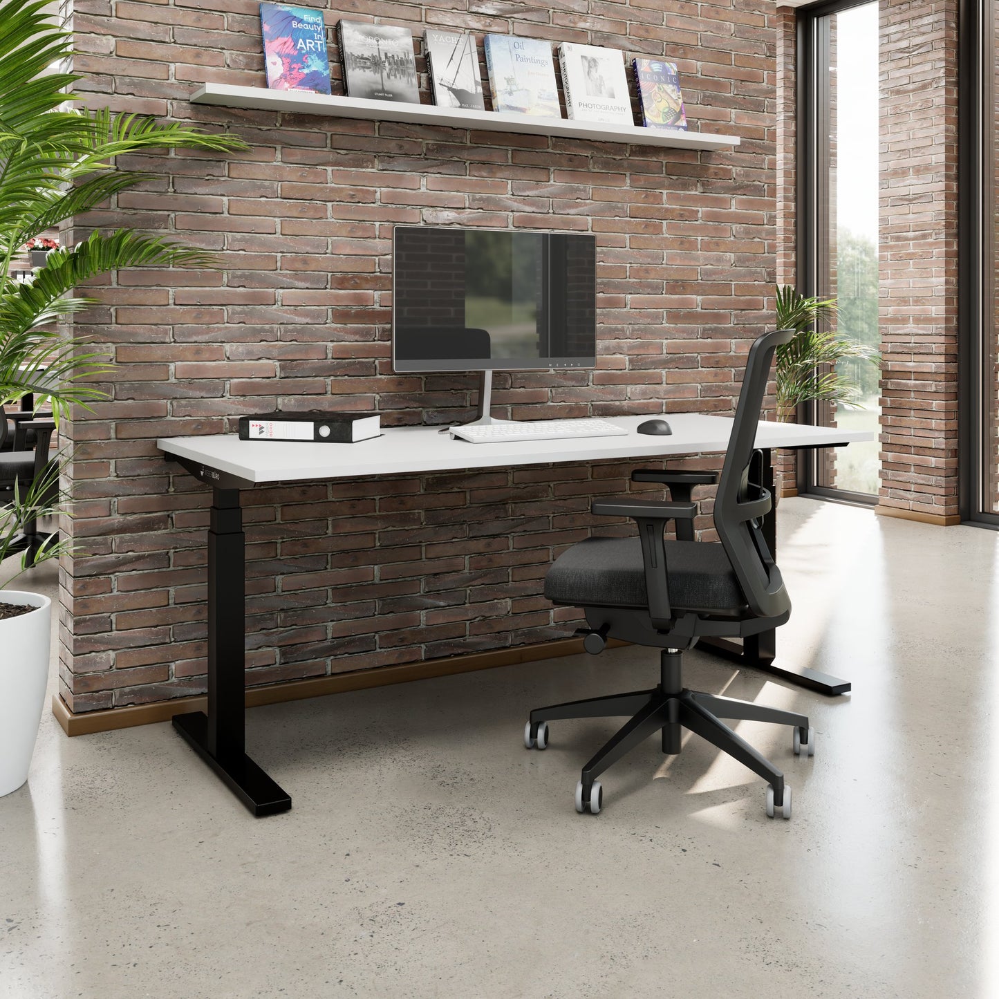 TELDRA Office, 2-motor desk | 1200 - 1800 mm, electrically height-adjustable, pearl gray 