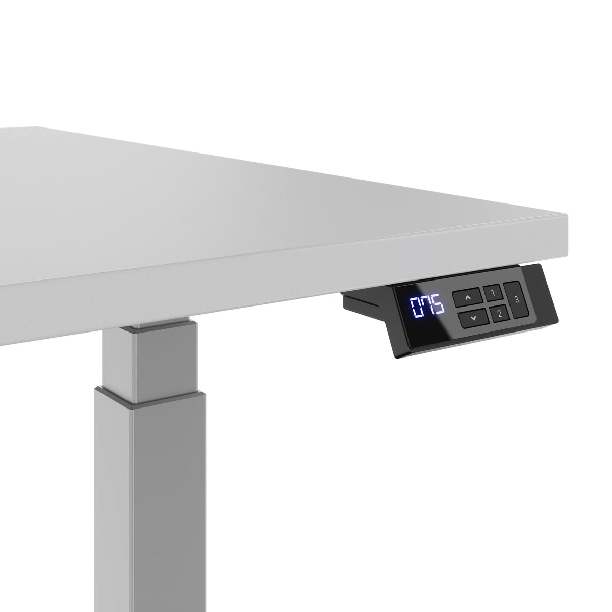TELDRA Office, 2-motor desk | 1200 - 1800 mm, electrically height-adjustable, pearl gray 