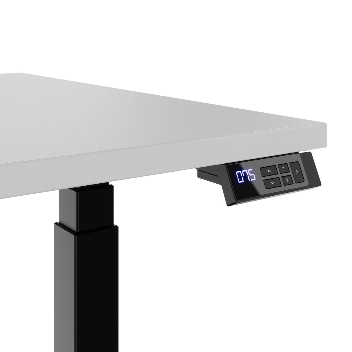 TELDRA Office, 2-motor desk | 1200 - 1800 mm, electrically height-adjustable, pearl gray 