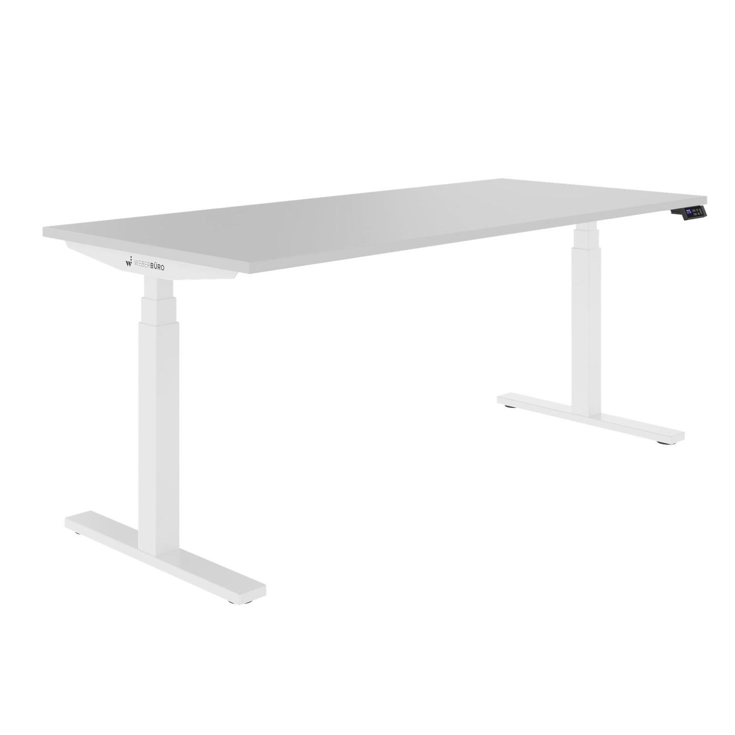 TELDRA Office, 2-motor desk | 1200 - 1800 mm, electrically height-adjustable, pearl gray 