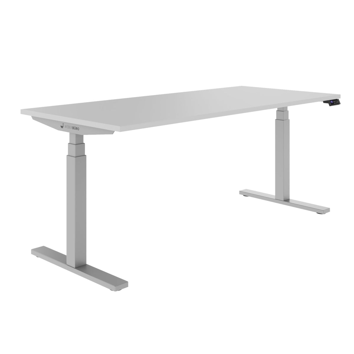 TELDRA Office, 2-motor desk | 1200 - 1800 mm, electrically height-adjustable, pearl gray 