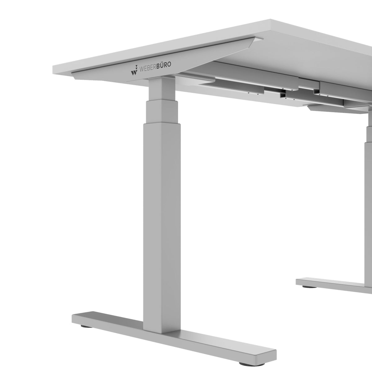 TELDRA Office, 2-motor desk | 1200 - 1800 mm, electrically height-adjustable, pearl gray 