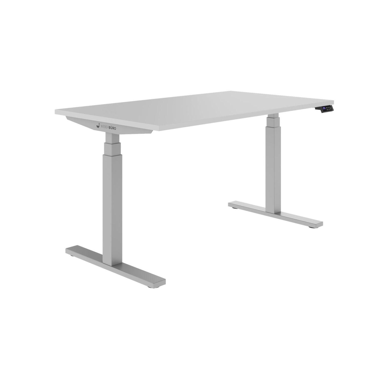TELDRA Office, 2-motor desk | 1200 - 1800 mm, electrically height-adjustable, pearl gray 