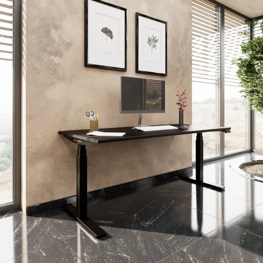 TELDRA Office, 2-motor sit-stand desk | 1200 - 1800 mm, electrically height-adjustable, black 
