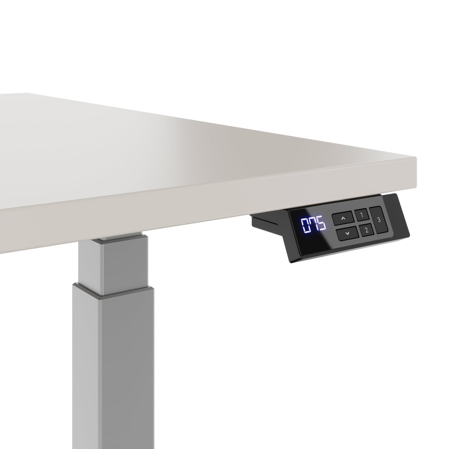TELDRA Office, 2-Motoren-Schreibtisch | 1200 - 1800 mm, elektrisch höhenverstellbar, Sandgrau