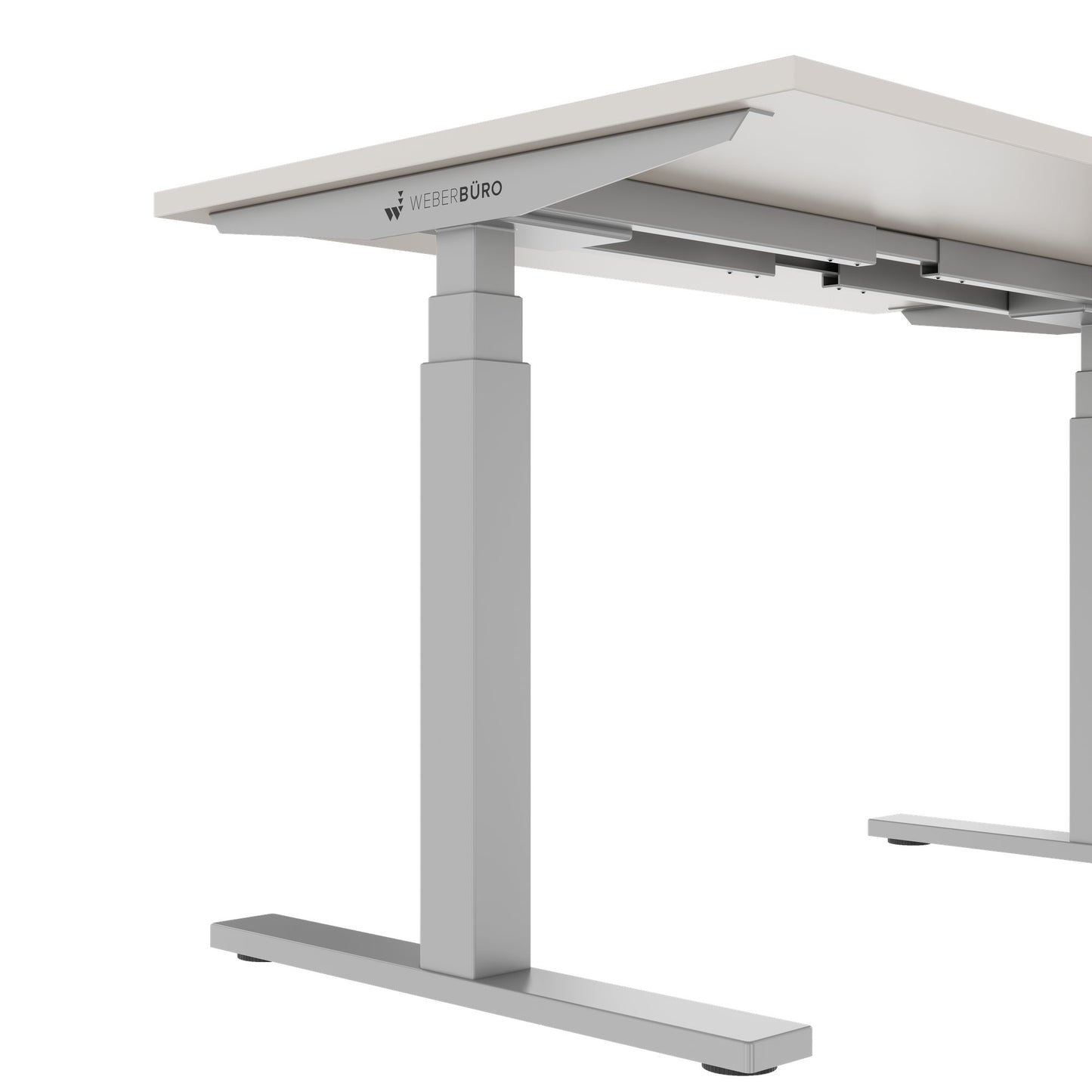 TELDRA Office, 2-Motoren-Schreibtisch | 1200 - 1800 mm, elektrisch höhenverstellbar, Sandgrau