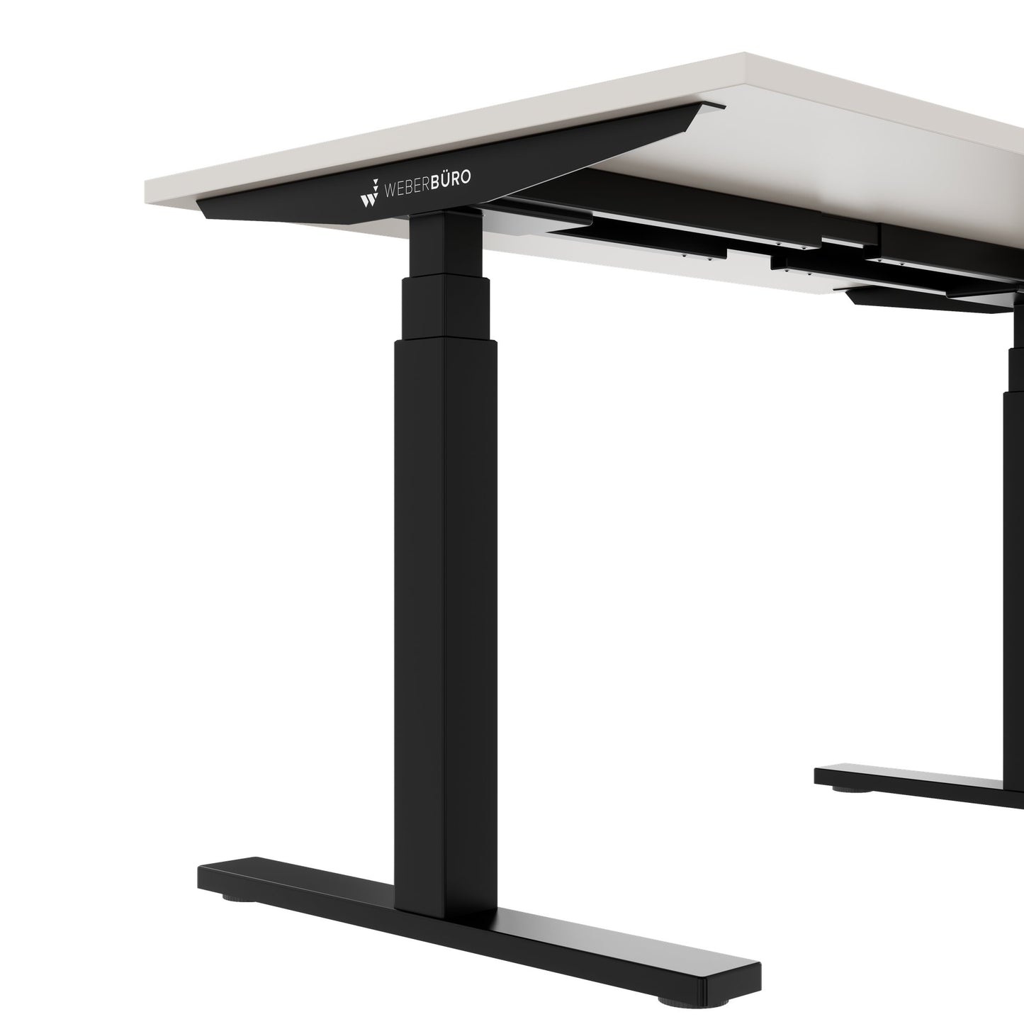 TELDRA Office, 2-Motoren-Schreibtisch | 1200 - 1800 mm, elektrisch höhenverstellbar, Sandgrau