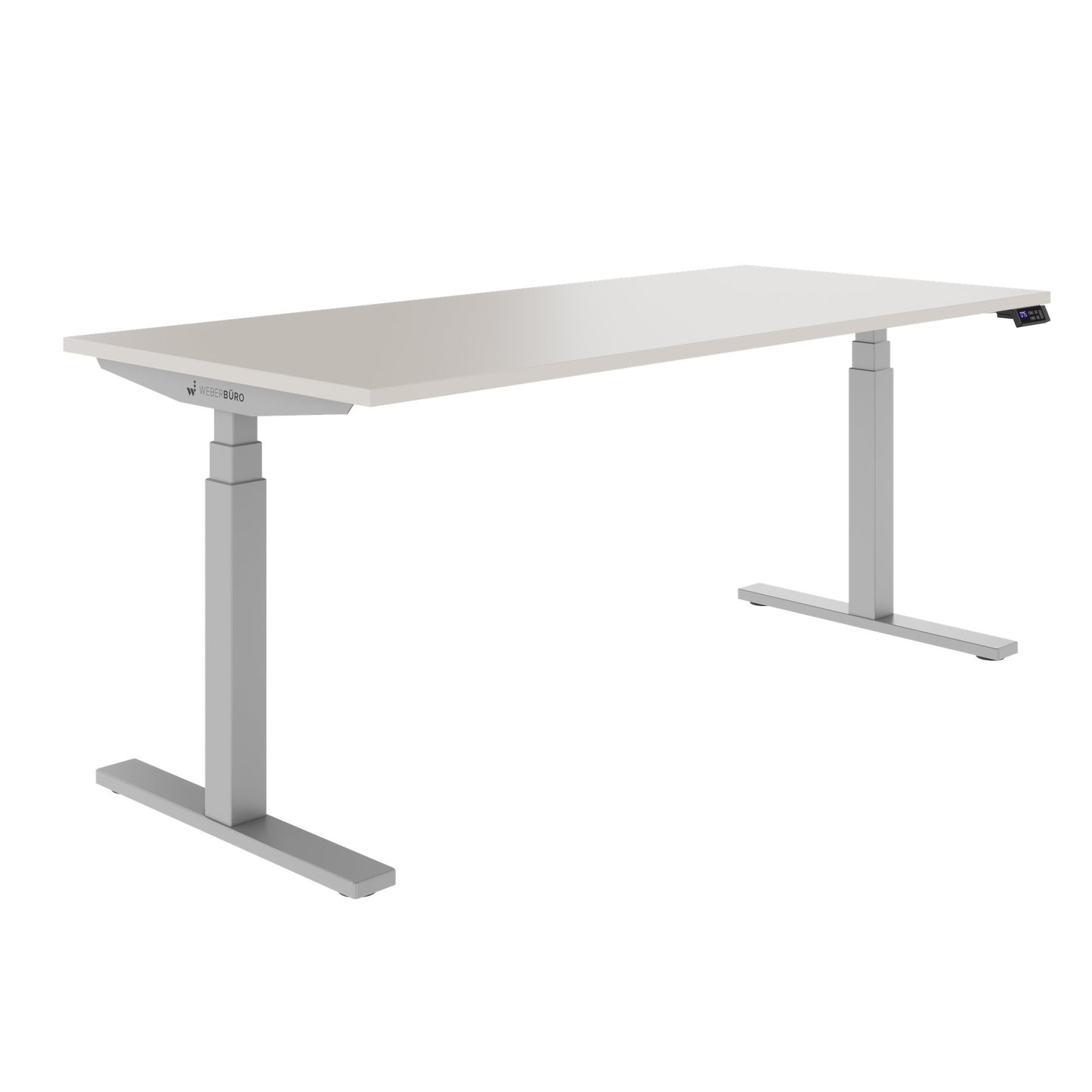 TELDRA Office, 2-Motoren-Schreibtisch | 1200 - 1800 mm, elektrisch höhenverstellbar, Sandgrau