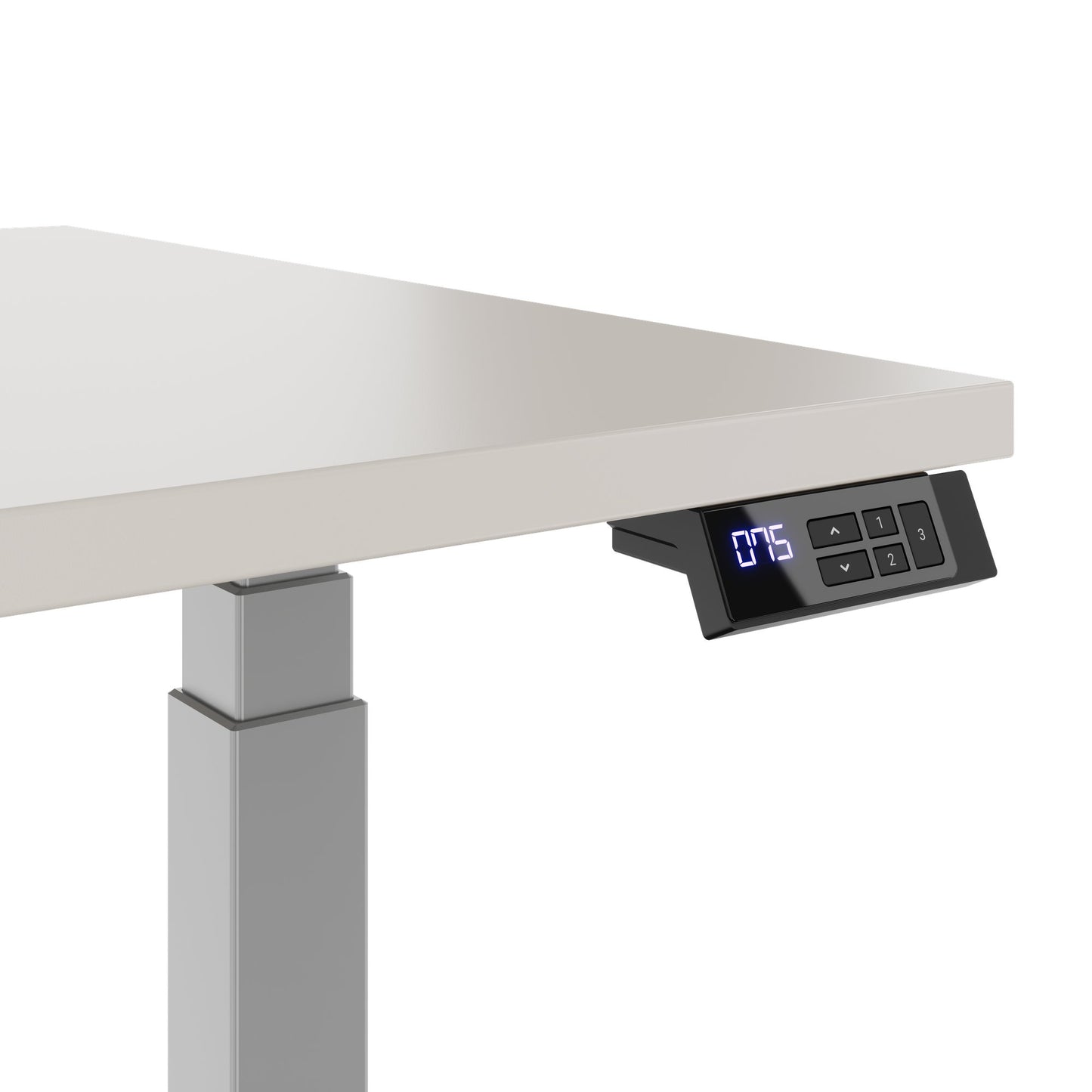 TELDRA Office, 2-Motoren-Schreibtisch | 1200 - 1800 mm, elektrisch höhenverstellbar, Sandgrau