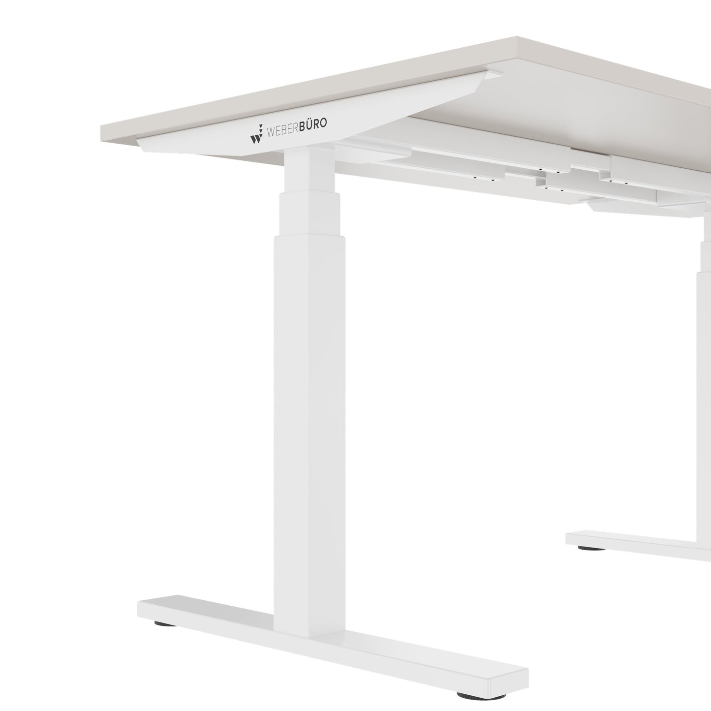 TELDRA Office, 2-Motoren-Schreibtisch | 1200 - 1800 mm, elektrisch höhenverstellbar, Sandgrau