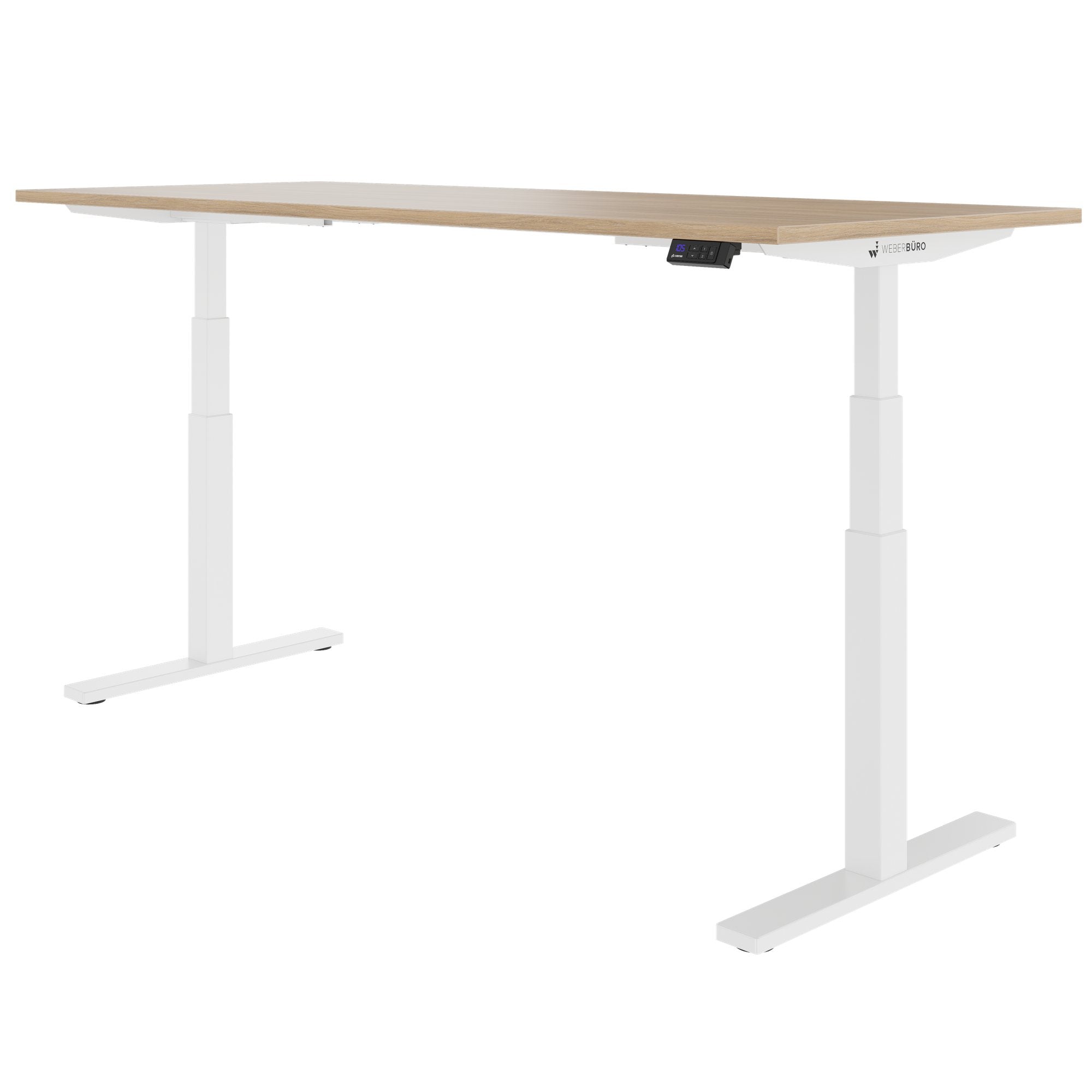 TELDRA Office, 2-Motoren-Schreibtisch | 1200 - 2000 x 800 mm, elektrisch höhenverstellbar, Bernsteineiche
