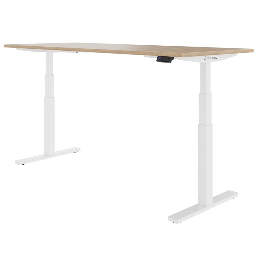TELDRA Office, 2-Motoren-Schreibtisch | 1200 - 2000 x 800 mm, elektrisch höhenverstellbar, Bernsteineiche