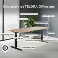 TELDRA Office, 2-Motoren-Schreibtisch | 1600 - 1800 mm, elektrisch höhenverstellbar, Echtholz-Furnier Eiche - 16 Thumbnail Image