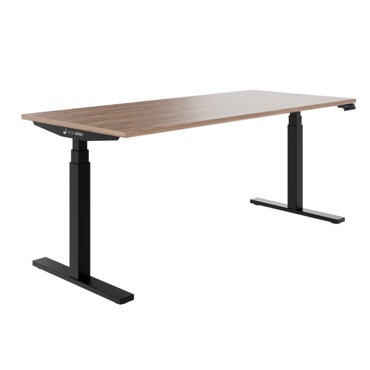 TELDRA Office, 2-motor sit-stand desk | 1600 - 1800 mm, electrically height-adjustable, real wood veneer walnut 