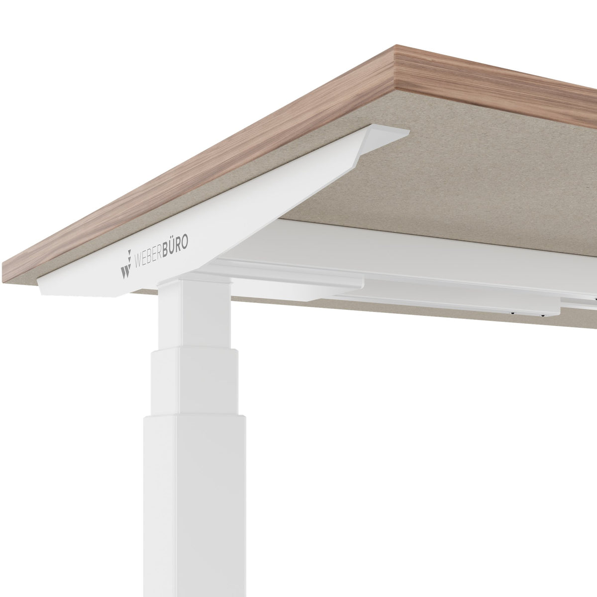 TELDRA Office, scrivania a 2 motori | 1600 - 1800 mm, regolabile elettricamente in altezza, impiallacciatura in vero legno noce 