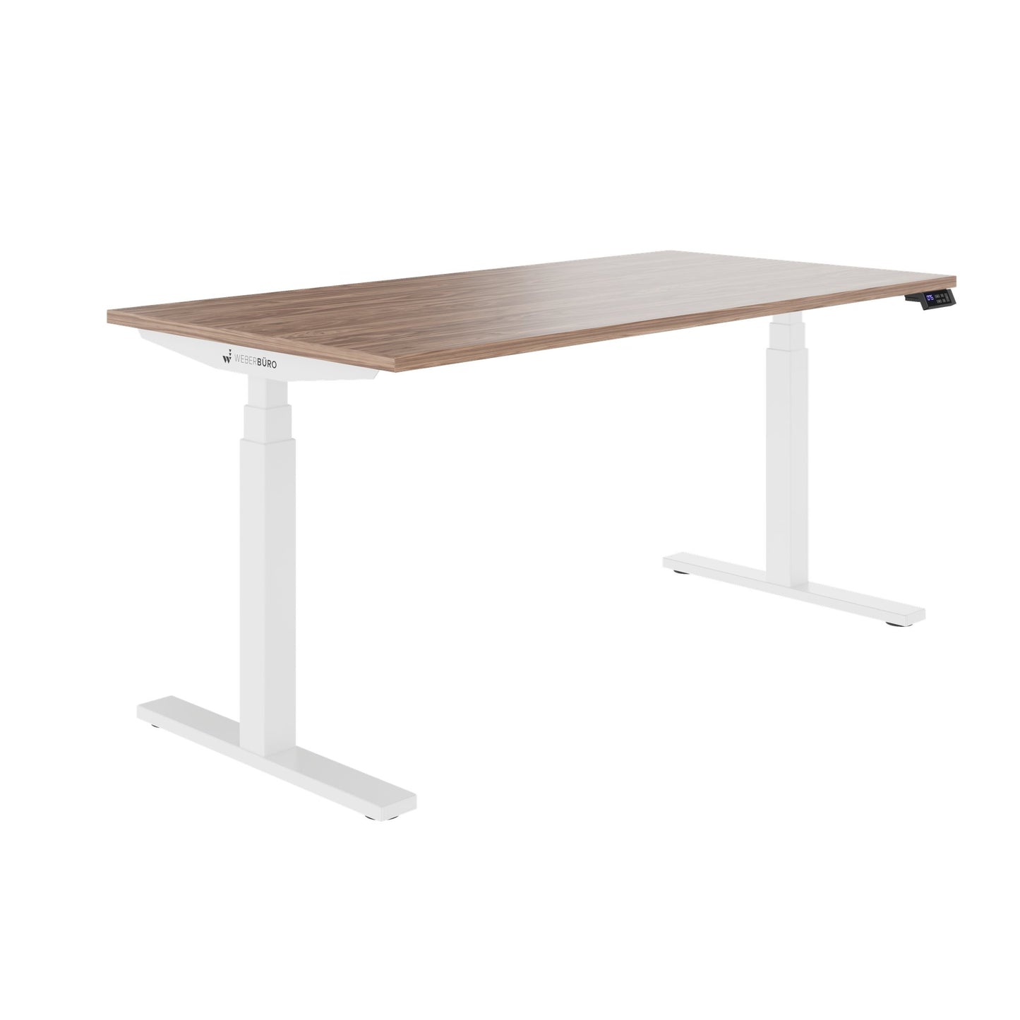 TELDRA Office, scrivania a 2 motori | 1600 - 1800 mm, regolabile elettricamente in altezza, impiallacciatura in vero legno noce 