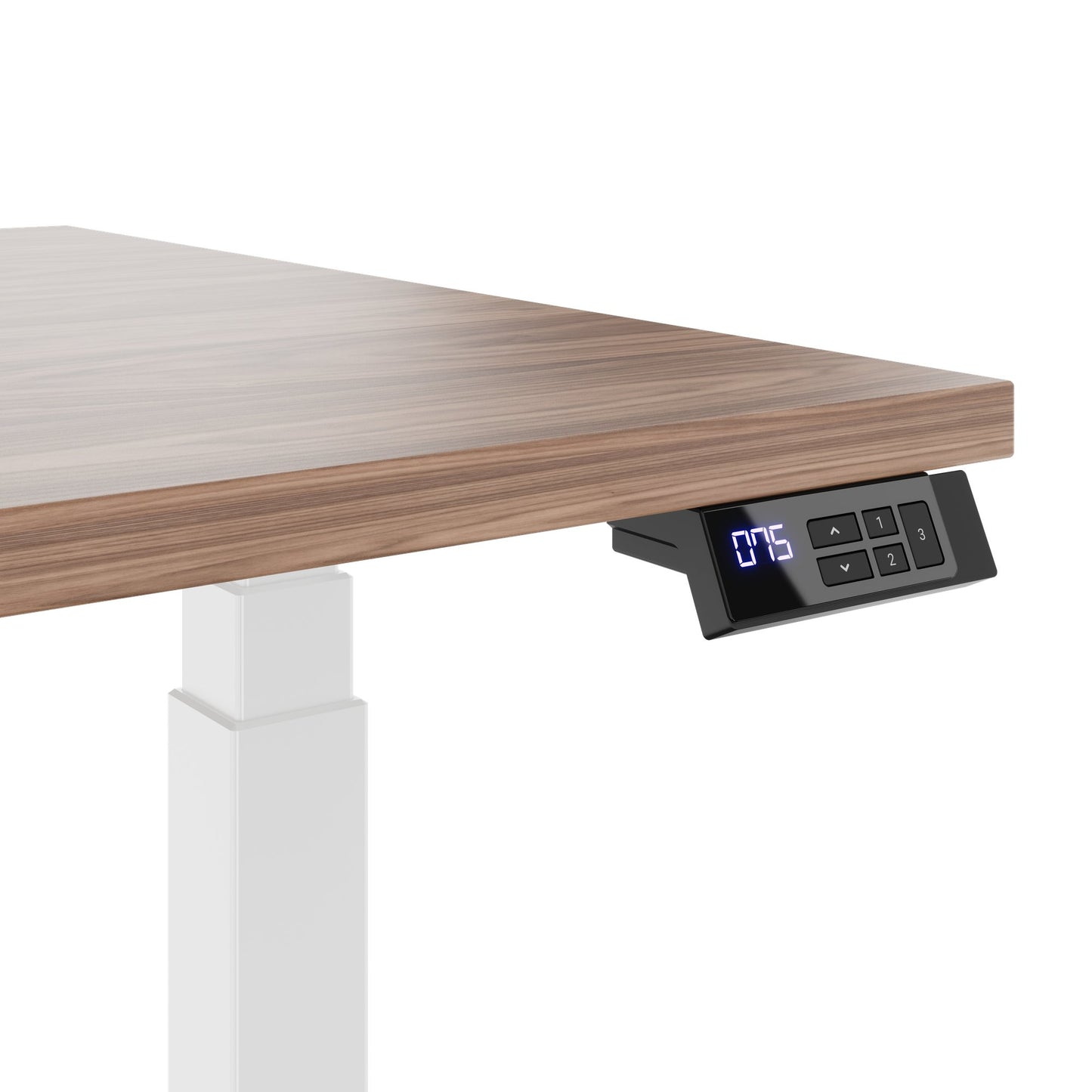 TELDRA Office, scrivania a 2 motori | 1600 - 1800 mm, regolabile elettricamente in altezza, impiallacciatura in vero legno noce 