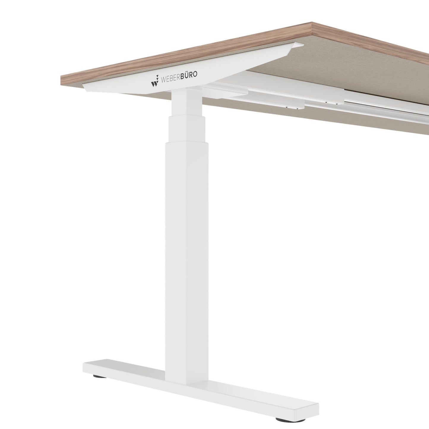 TELDRA Office, scrivania a 2 motori | 1600 - 1800 mm, regolabile elettricamente in altezza, impiallacciatura in vero legno noce 