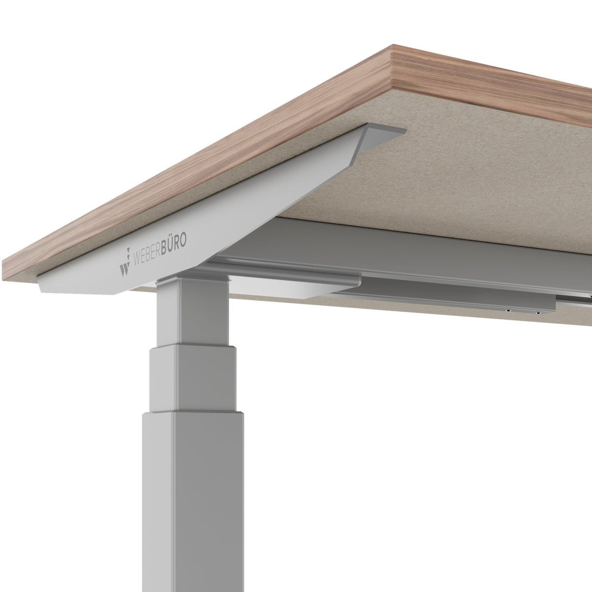 TELDRA Office, scrivania a 2 motori | 1600 - 1800 mm, regolabile elettricamente in altezza, impiallacciatura in vero legno noce 