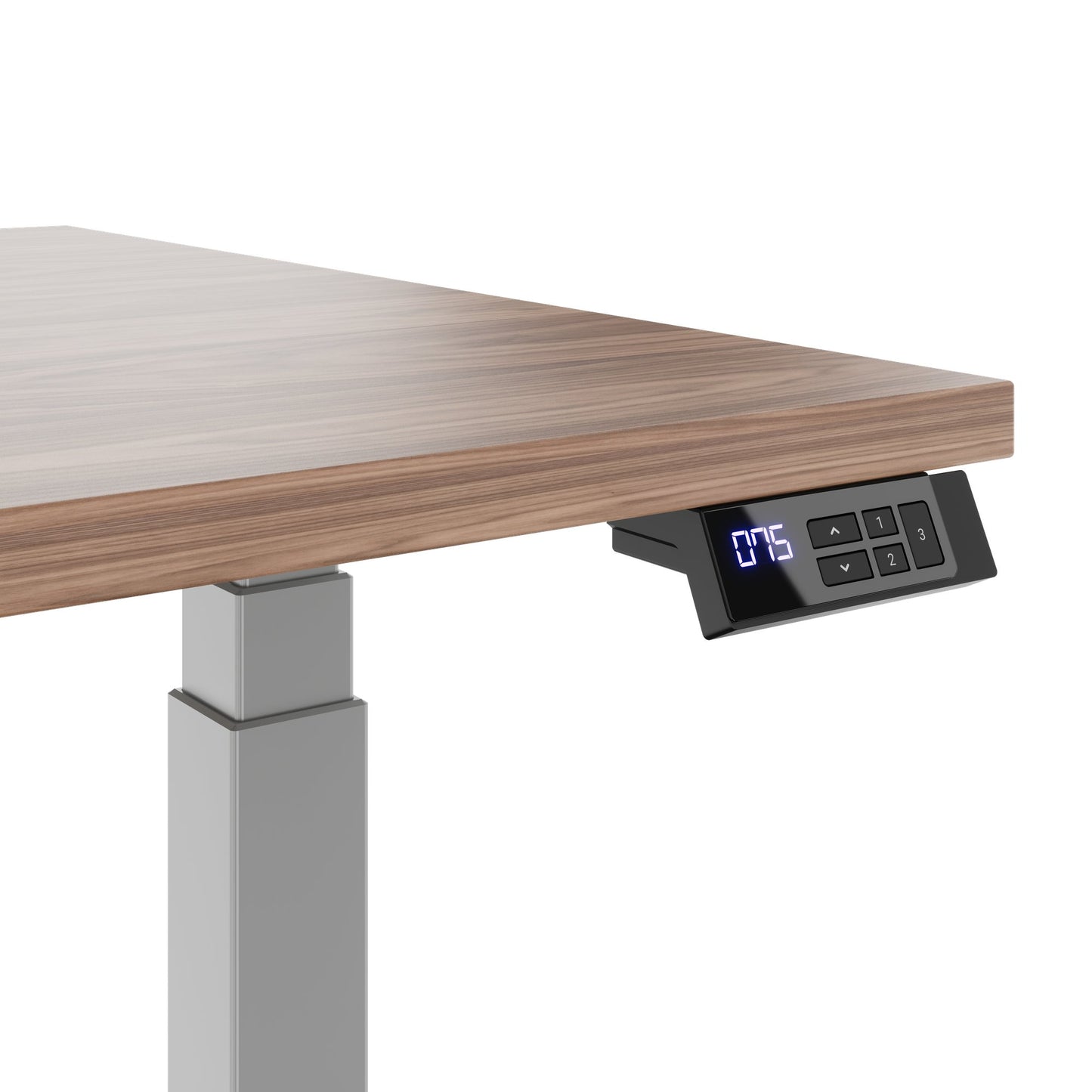 TELDRA Office, scrivania a 2 motori | 1600 - 1800 mm, regolabile elettricamente in altezza, impiallacciatura in vero legno noce 