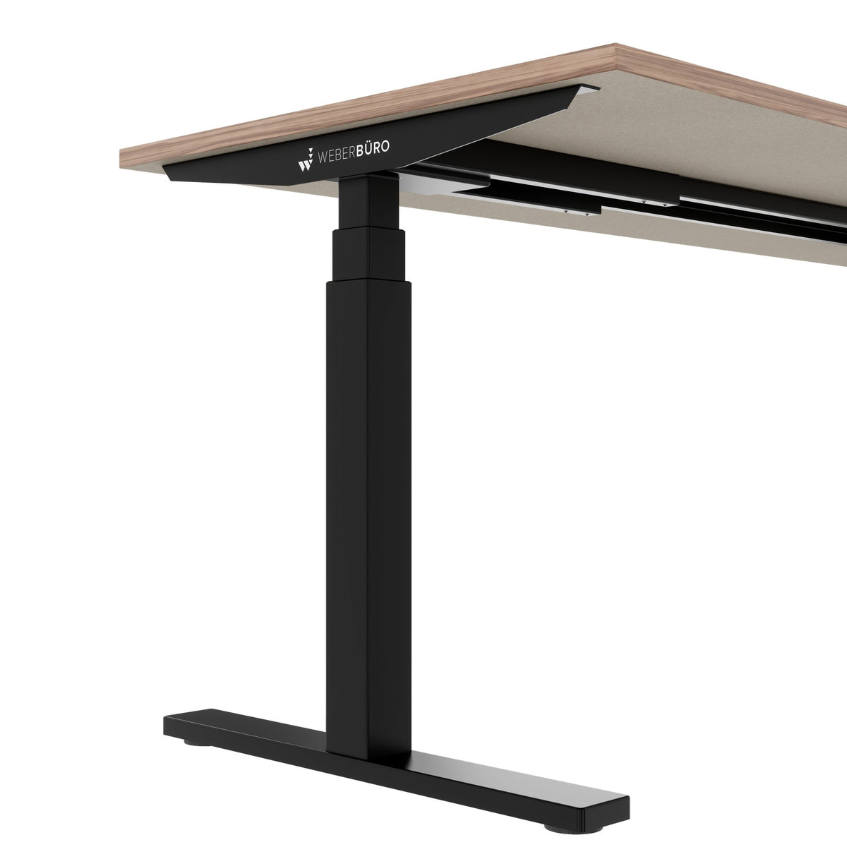 TELDRA Office, scrivania a 2 motori | 1600 - 1800 mm, regolabile elettricamente in altezza, impiallacciatura in vero legno noce 