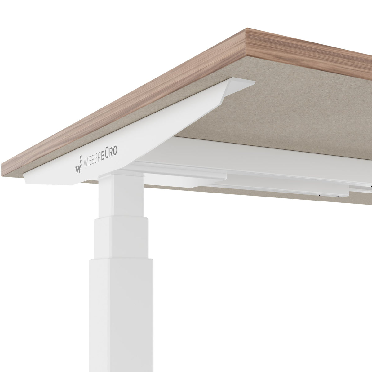 TELDRA Office, scrivania a 2 motori | 1600 - 1800 mm, regolabile elettricamente in altezza, impiallacciatura in vero legno noce 