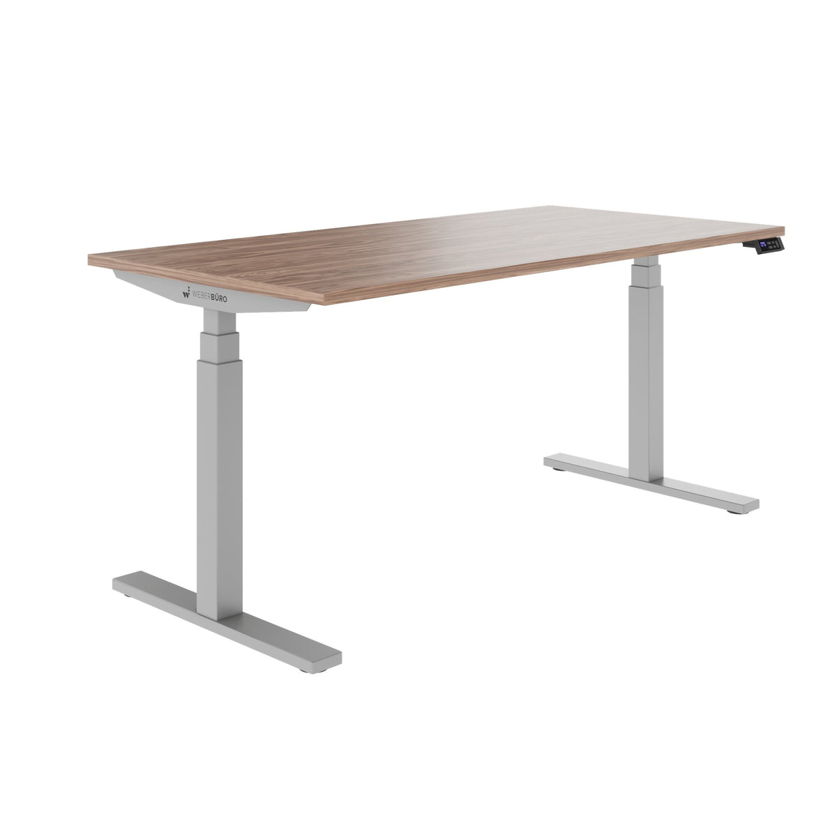 TELDRA Office, scrivania a 2 motori | 1600 - 1800 mm, regolabile elettricamente in altezza, impiallacciatura in vero legno noce 