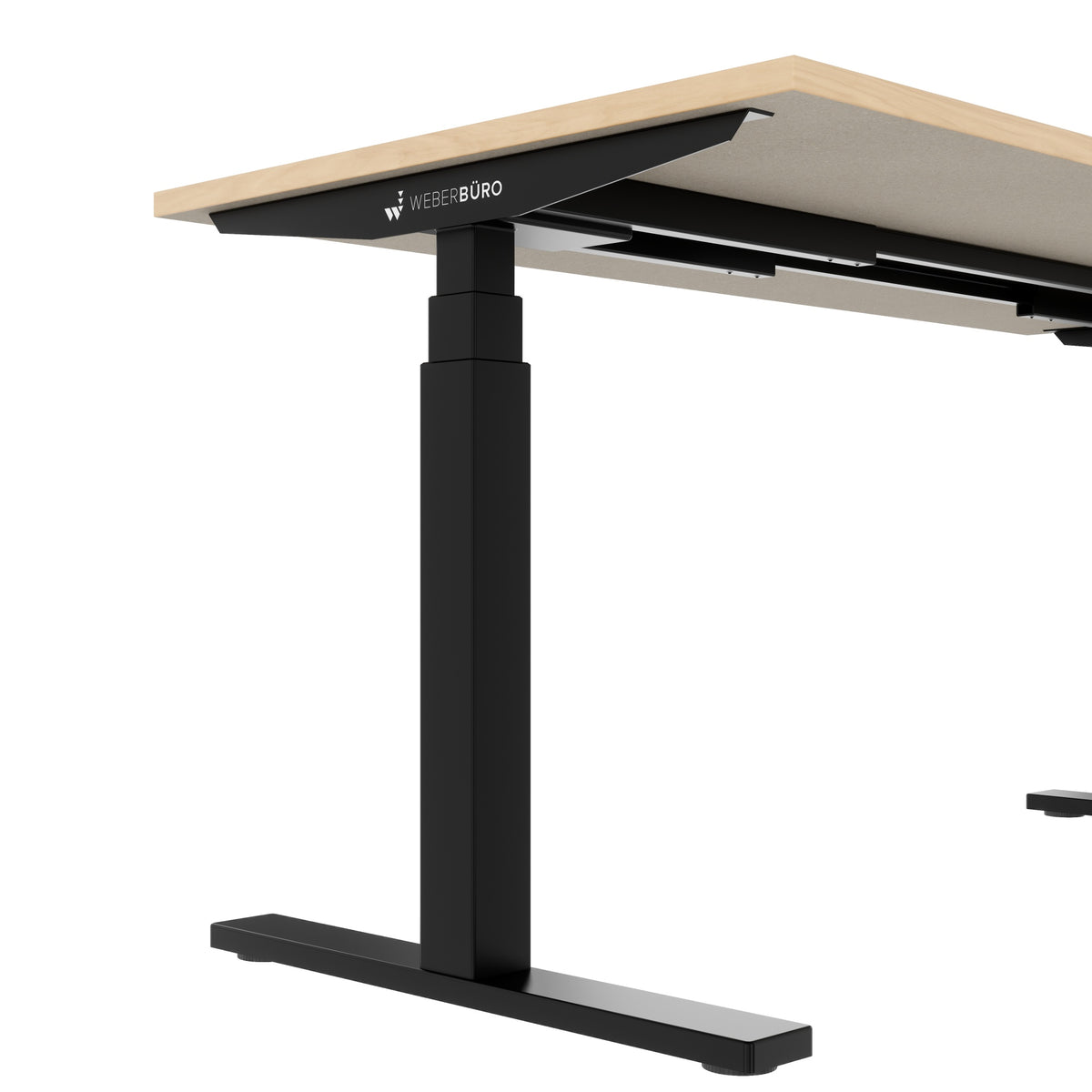 TELDRA Office, Bureau à 2 moteurs | 1600 - 1800 x 800 mm, réglable à hauteur électrique, en chêne en placage en bois réel