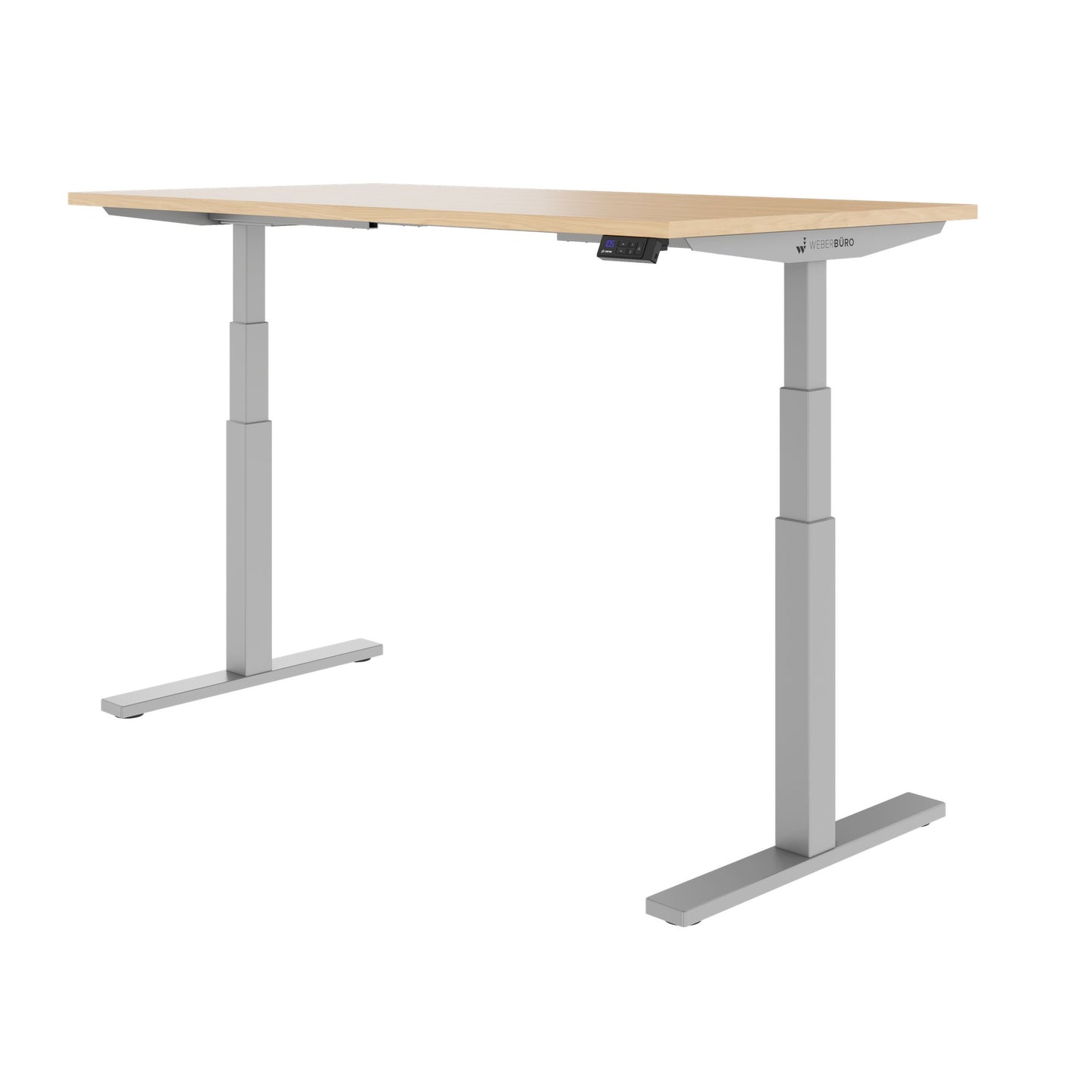 TELDRA Office, 2-motor desk | 1600 - 1800 x 800 mm, electrically height adjustable, real wood veneer oak