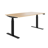 TELDRA Office, 2-motor desk | 1600 - 1800 x 800 mm, electrically height adjustable, real wood veneer oak