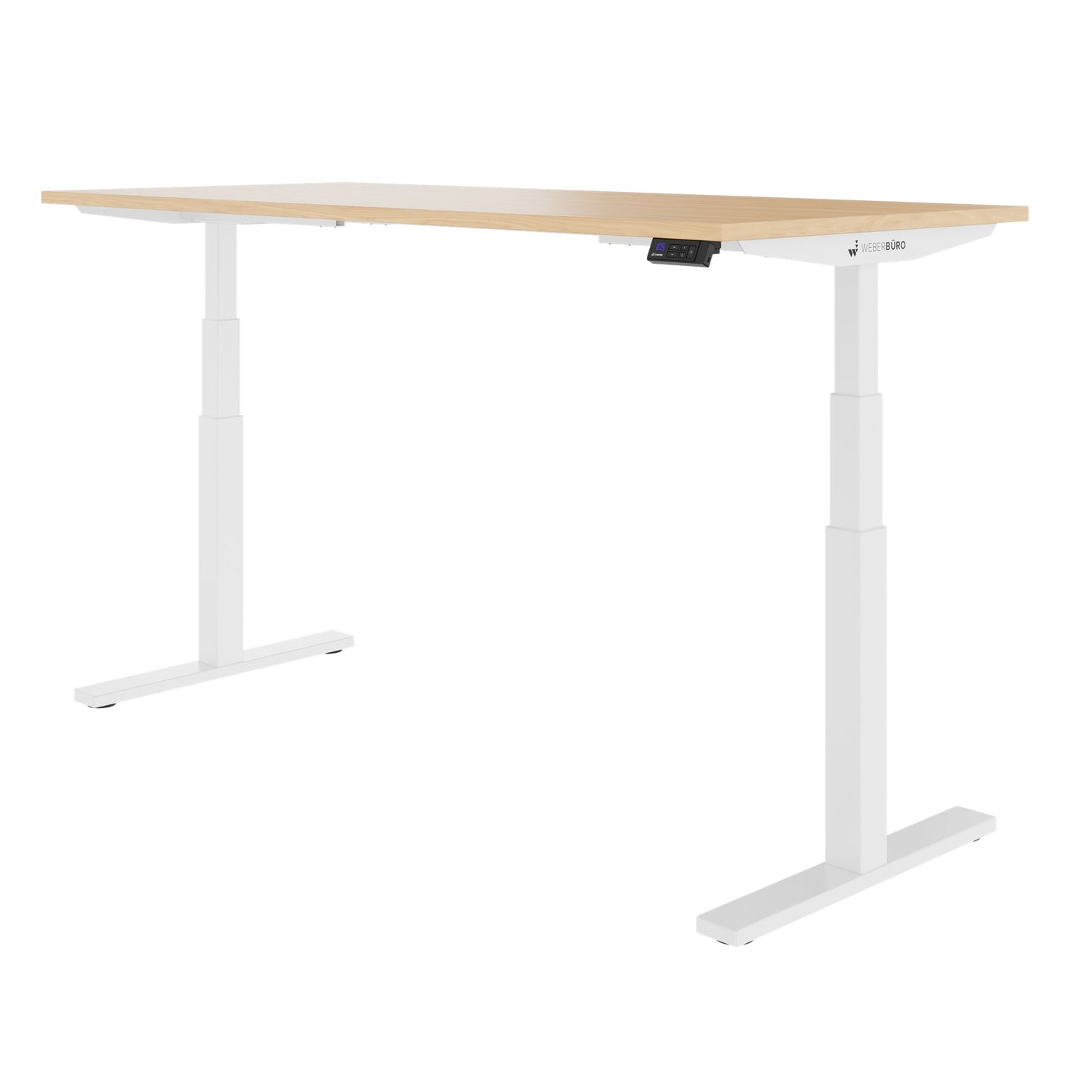 TELDRA Office, 2-motor desk | 1600 - 1800 x 800 mm, electrically height adjustable, real wood veneer oak