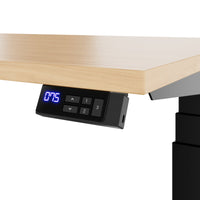 TELDRA Office, 2-motor desk | 1600 - 1800 x 800 mm, electrically height adjustable, real wood veneer oak