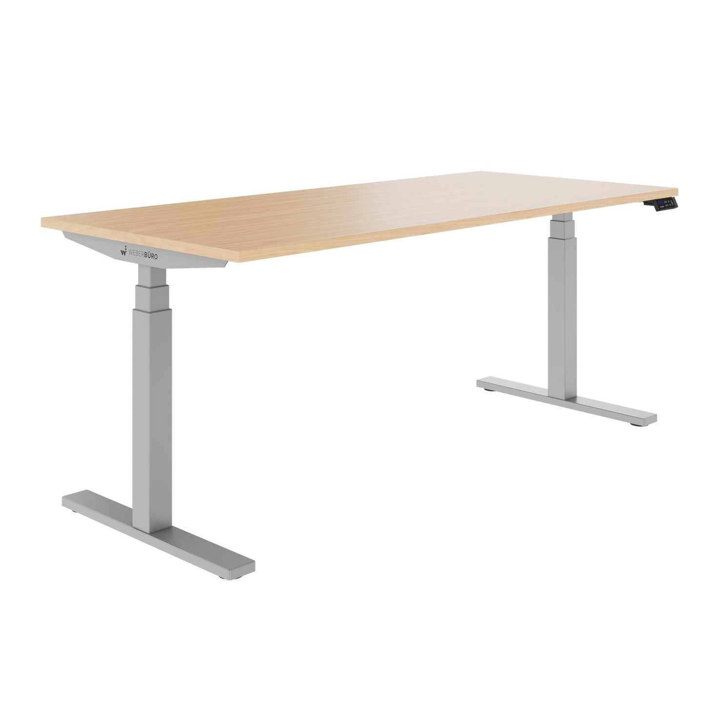 TELDRA Office, 2-motor desk | 1600 - 1800 x 800 mm, electrically height adjustable, real wood veneer oak